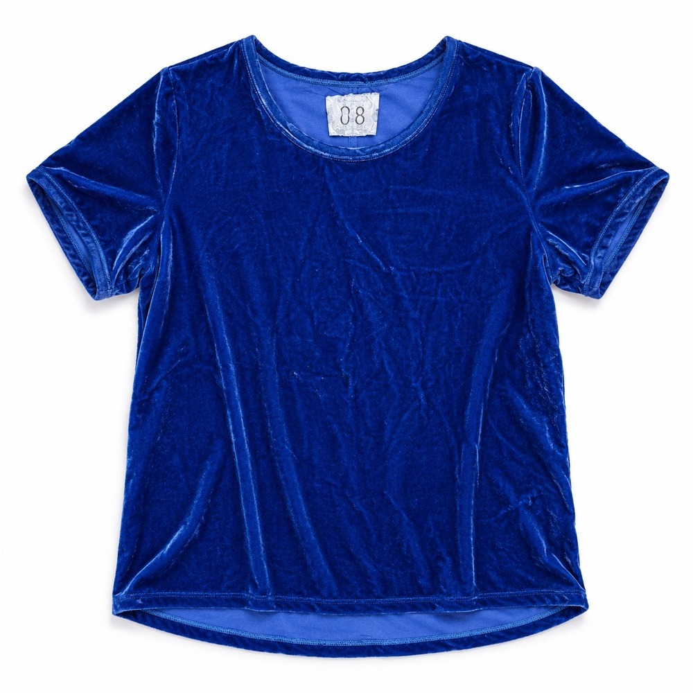 Pete & Greta Johnny Was Royal Blue Silk Blend Velvet Top Witchy Cozy Quiet Lux